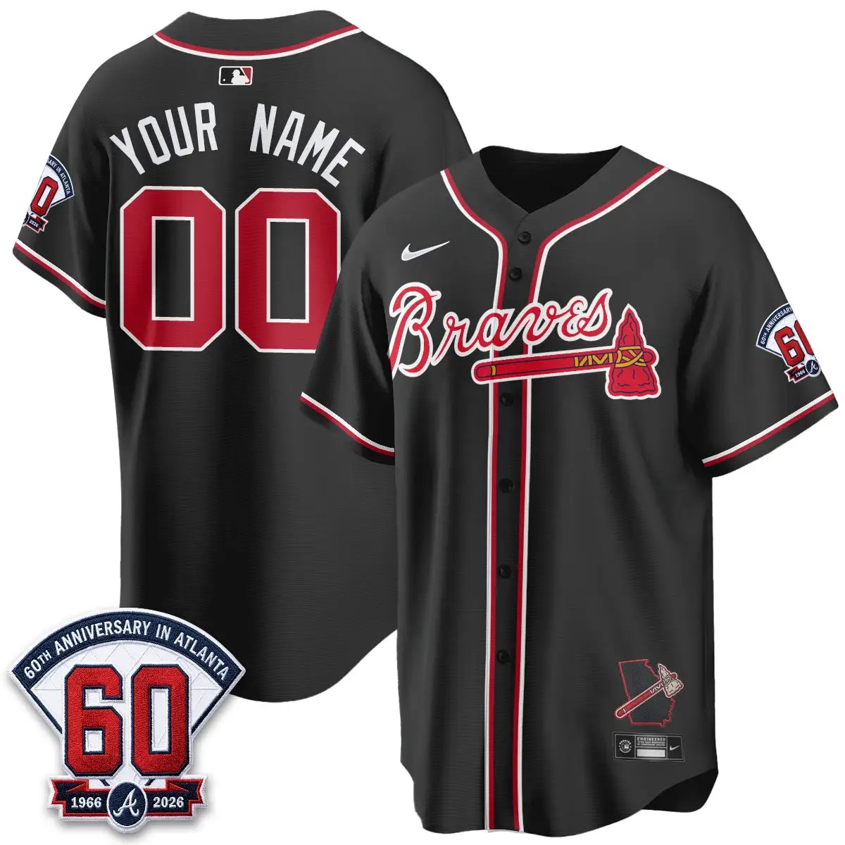 Atlanta Braves 2026 Black Out Style Vapor Limited Custom Jersey - All Stitched by Atlanta Braves