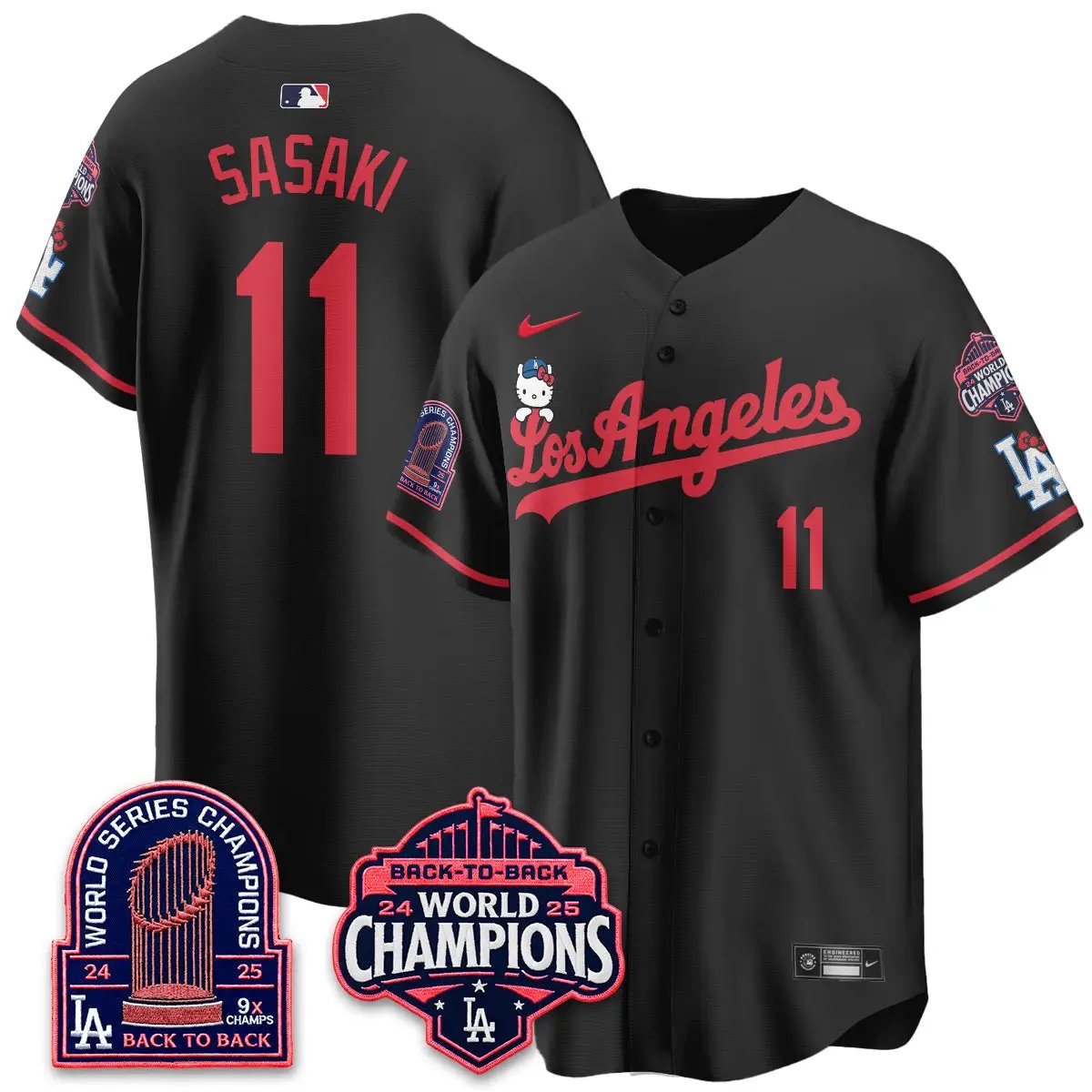 LAD x Hello Kitty Night 2026 Vapor Jersey - All Stitched - V2 by Los Angeles Dodgers