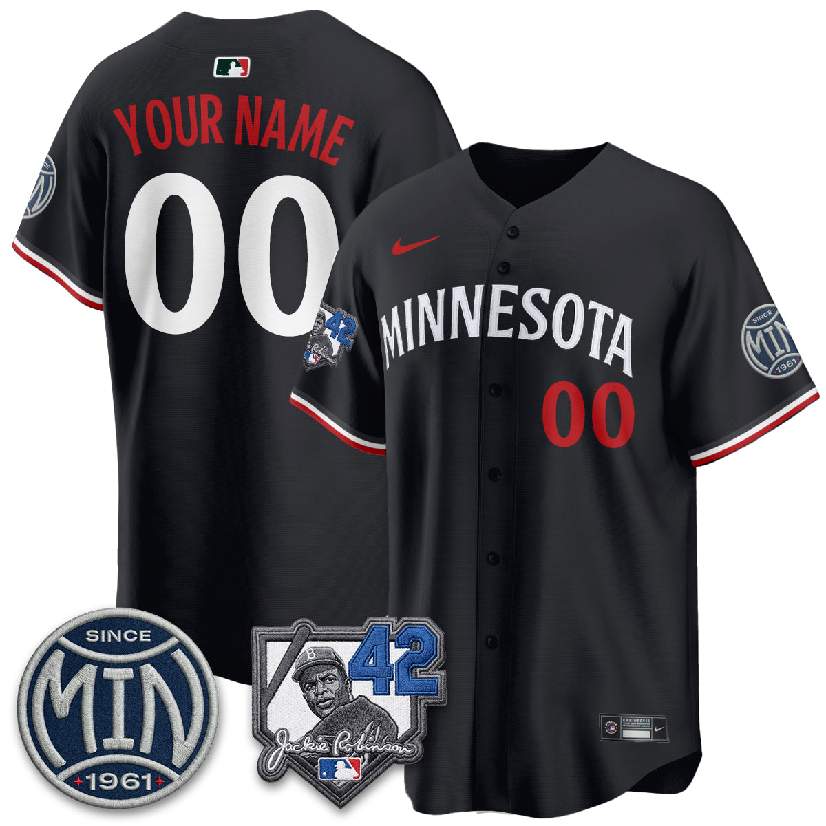 Minnesota Twins 2026 Jackie Robinson Day Vapor Limited Custom Jersey - All Stitched by Minnesota Twins