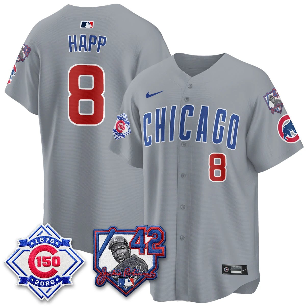 Chicago Cubs 150th Anniversary & Jackie Robinson Day Patch Vapor Premier Limited Jersey - All Stitched by Chicago Cubs