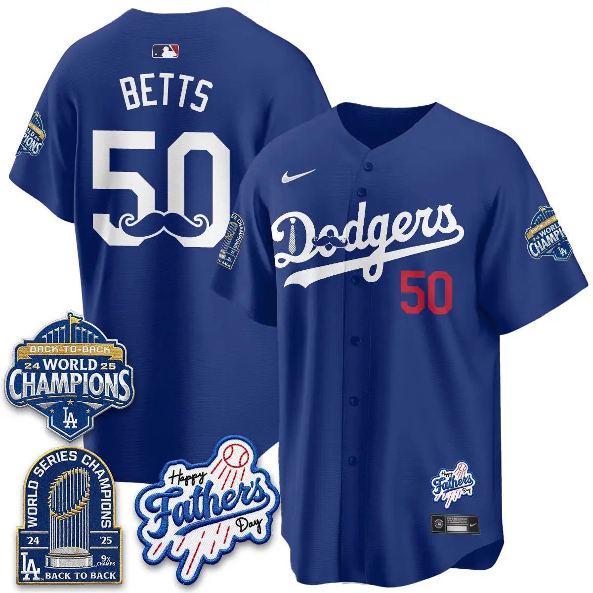 LAD Happy Father's Day 2026 Jersey - Stitched by Los Angeles Dodgers