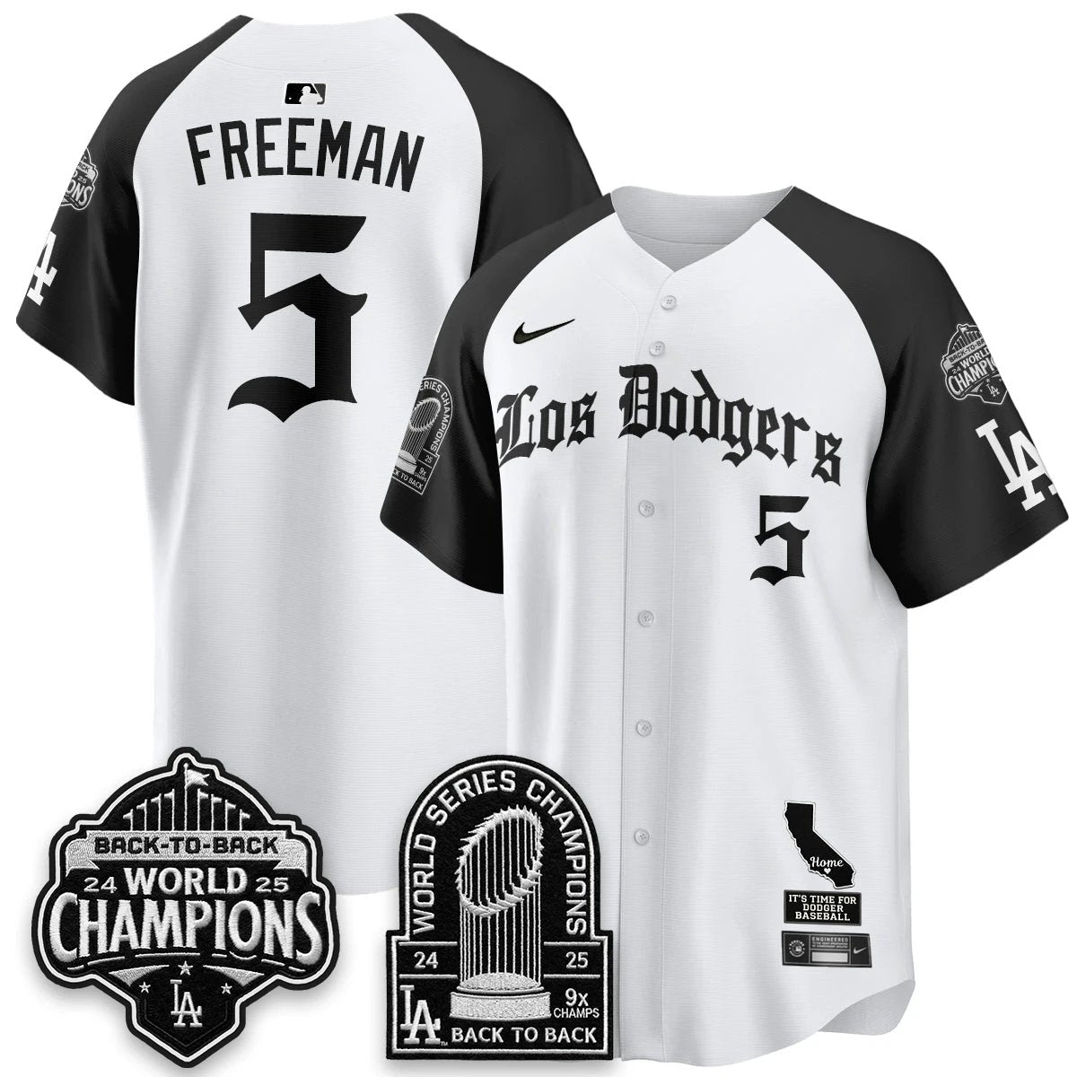 Los Angeles Dodgers World Series Champions Vapor Premier Limited Gothic Edition Jersey - All Stitched by Los Angeles Dodgers