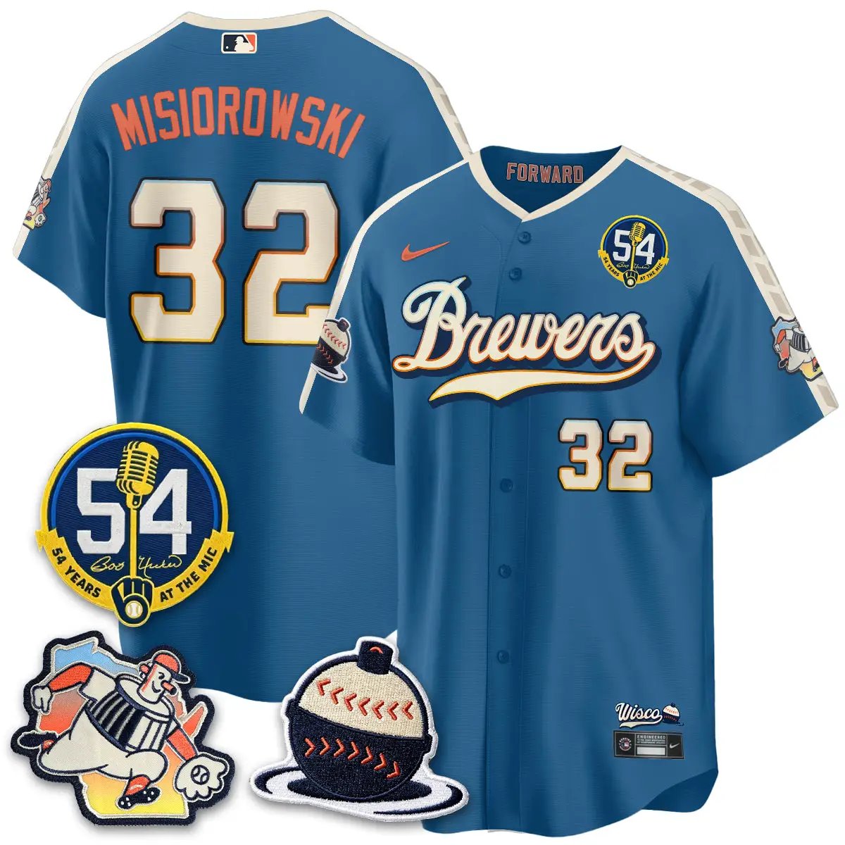 Milwaukee Brewers 2026 City Connect Bob Uecker Vapor Limited Jersey - All Stitched V1 by Milwaukee Brewers
