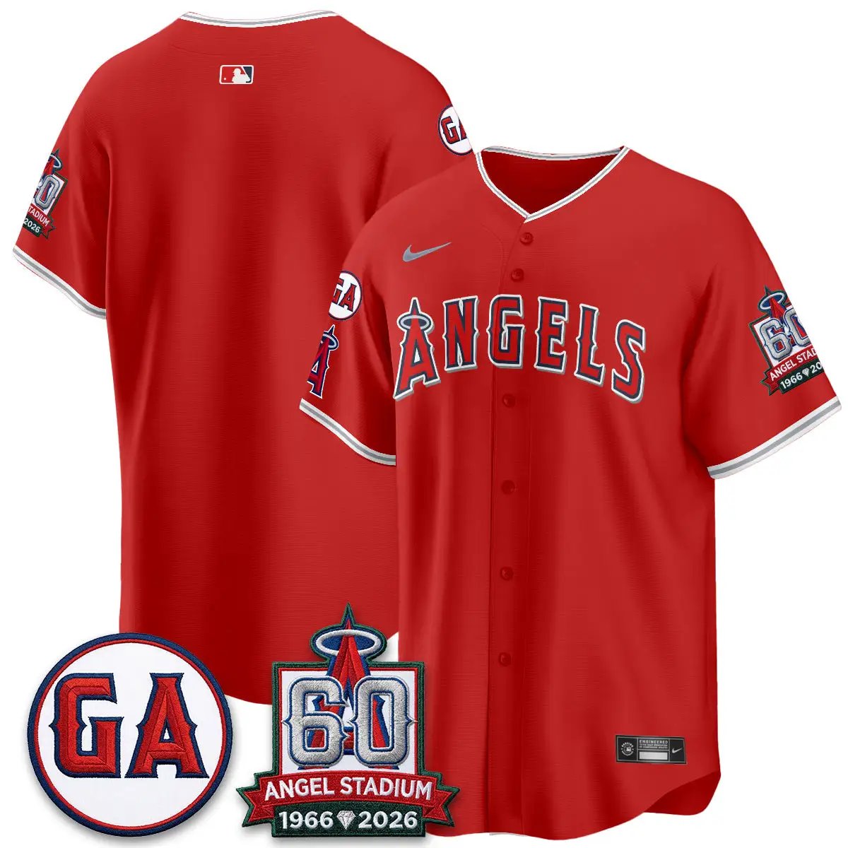 LAA 60th Anniversary Vapor Jersey - All Stitched V3 by Los Angeles Angels