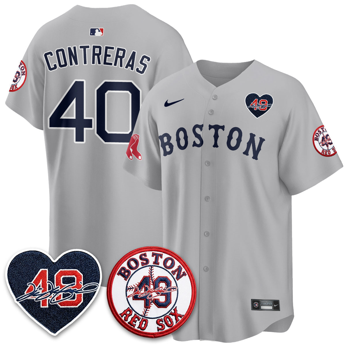 BOS Tim Wakefield Memorial Patch Vaper Premier Limited Jersey - All Stitched by Boston Red Sox