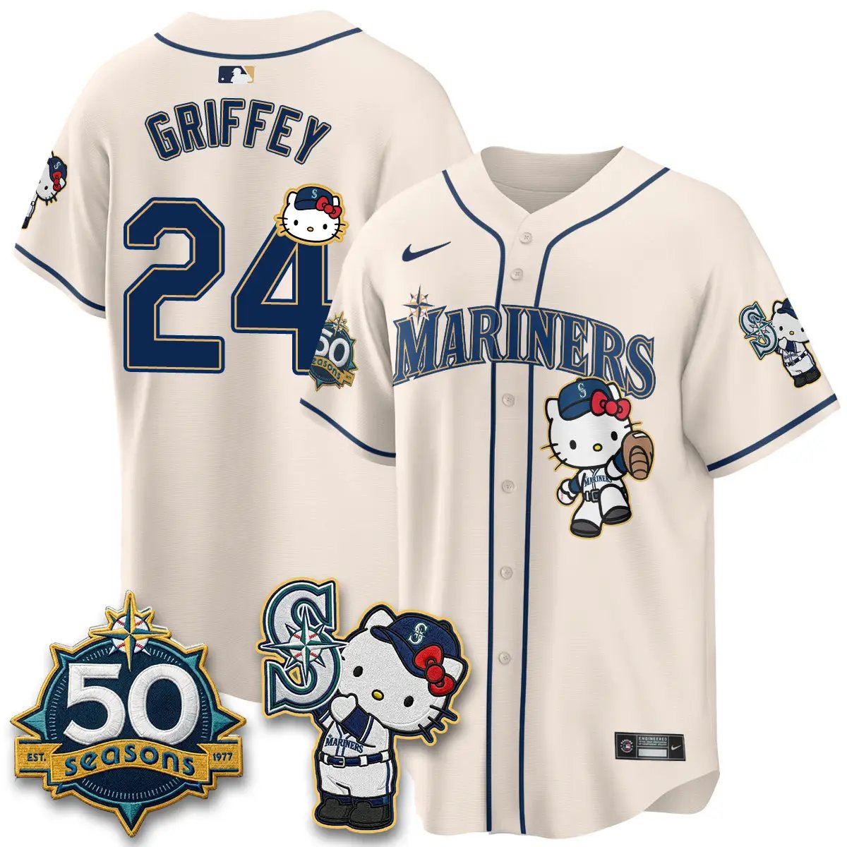 SEA x Meow KT Night Limited Jersey - All Stitched V2 by Seattle Mariners