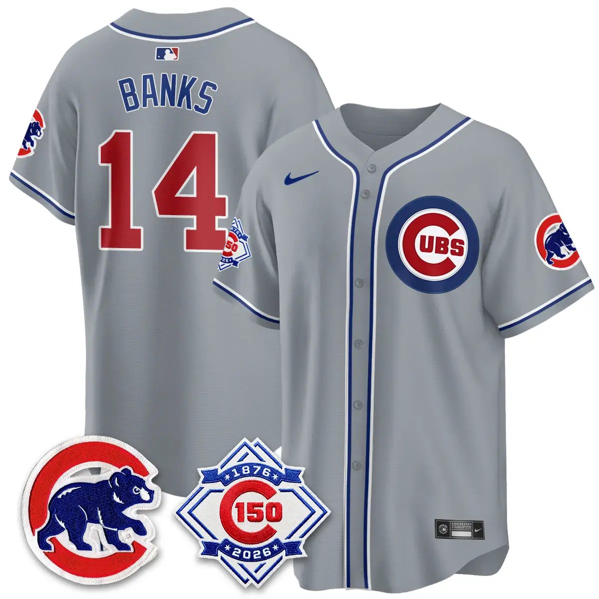 Chicago Cubs 150th Anniversary Black Out Style Vapor Premier Limited Jersey - All Stitched by Chicago Cubs