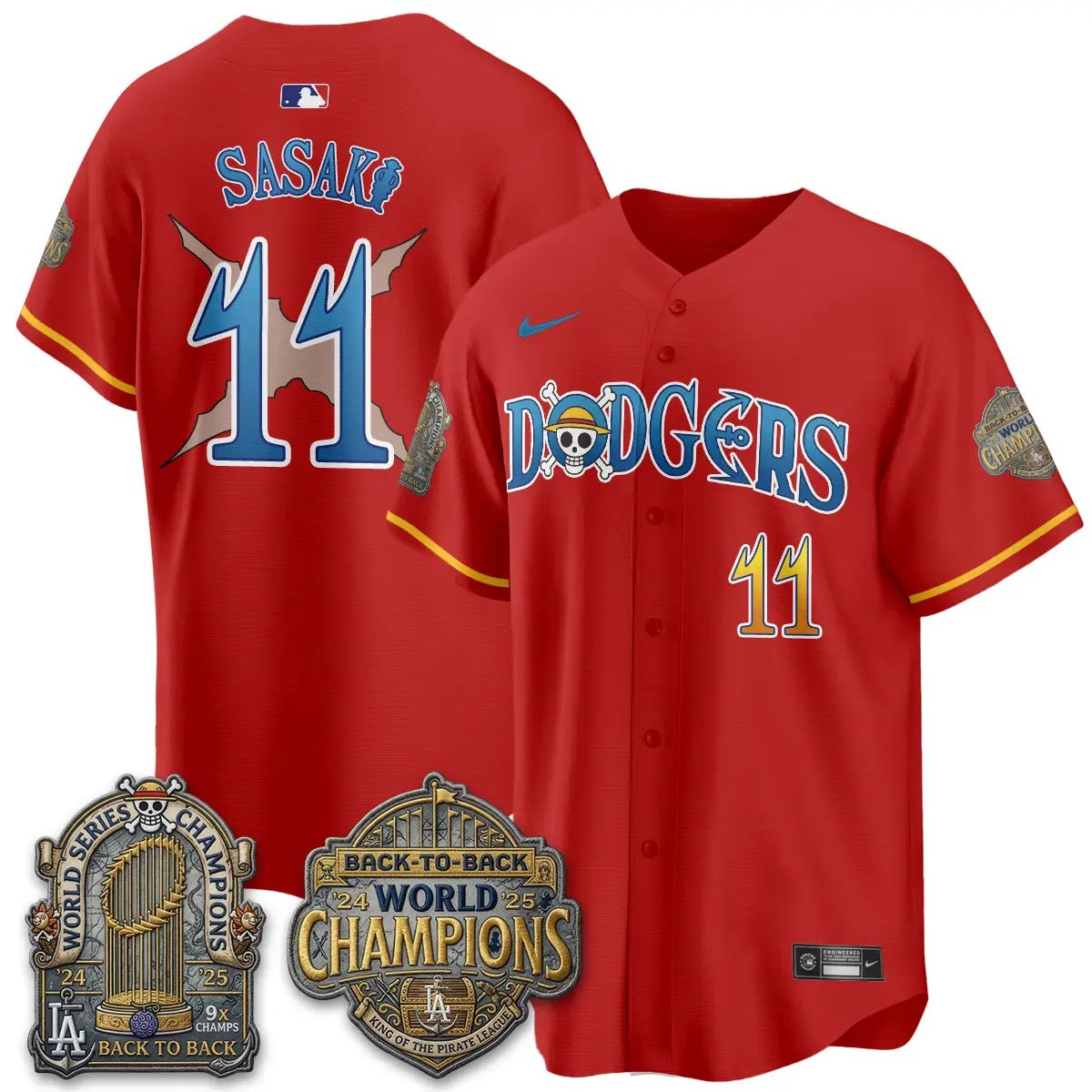 LAD Japanese Cartoon Vapor Limited Jersey - Stitched by Los Angeles Dodgers