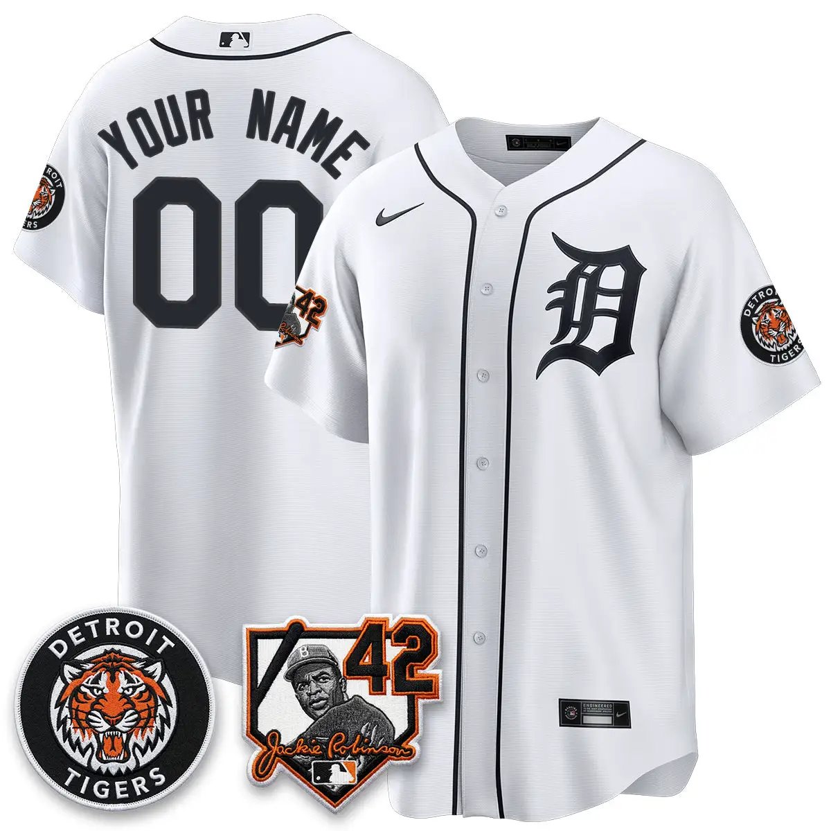 Detroit Tigers 2026 Jackie Robinson Day Vapor Limited Custom Jersey - All Stitched by Detroit Tigers