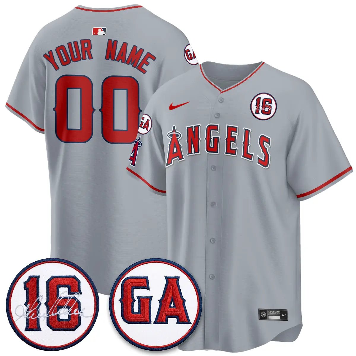 LAA Garret Anderson Tribute Patch Vapor Premier Limited Custom Jersey - All Stitched by Los Angeles Angels