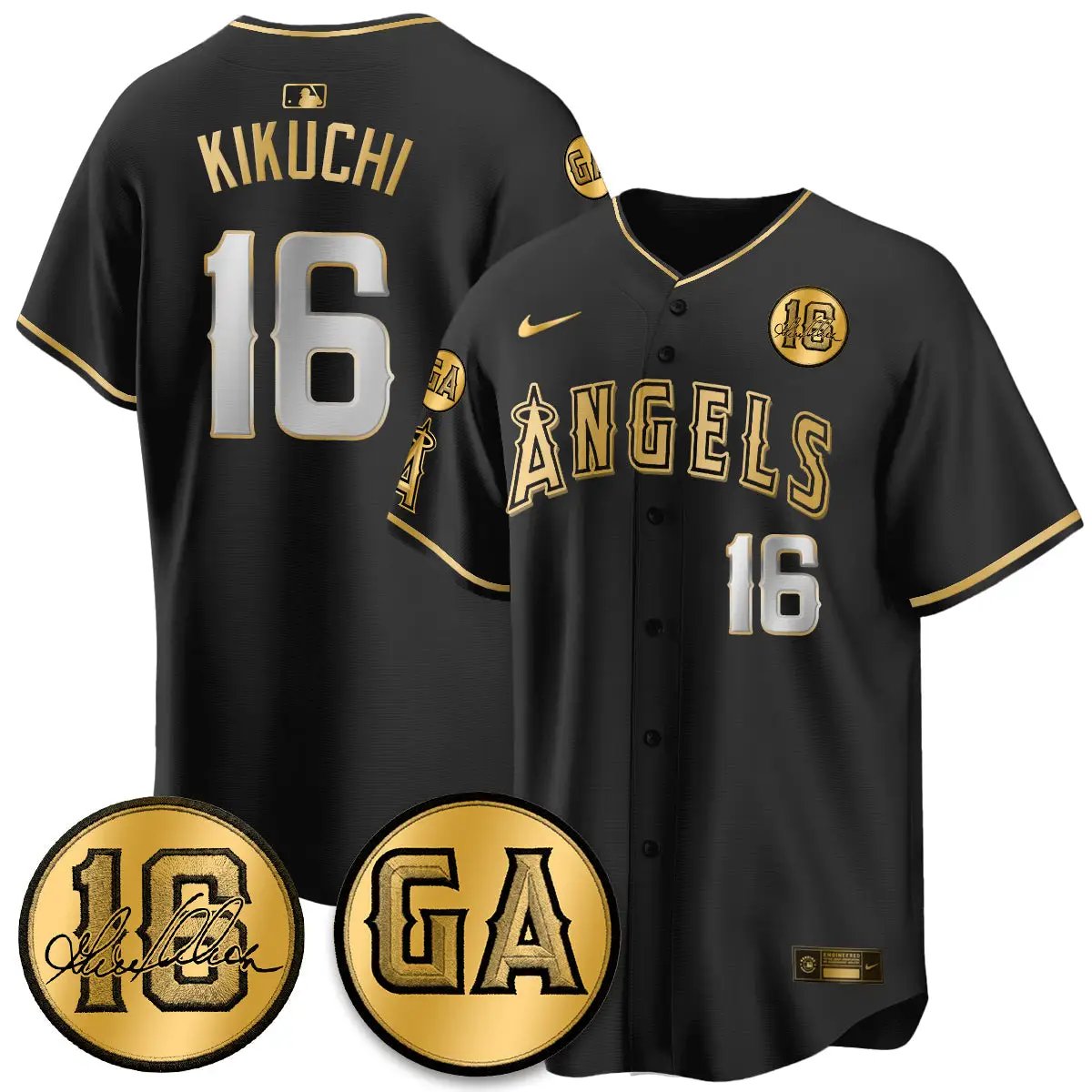 LAA Garret Anderson Tribute Patch Vapor Jersey - All Stitched V2 by Los Angeles Angels