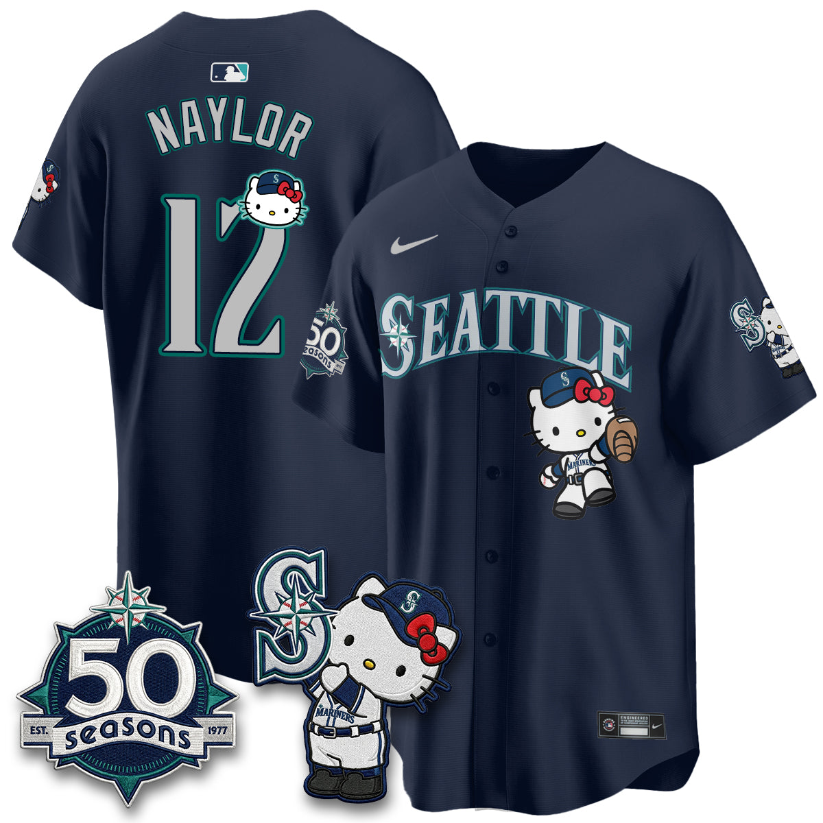 SEA x Meow KT Night Limited Jersey - All Stitched V2 by Seattle Mariners
