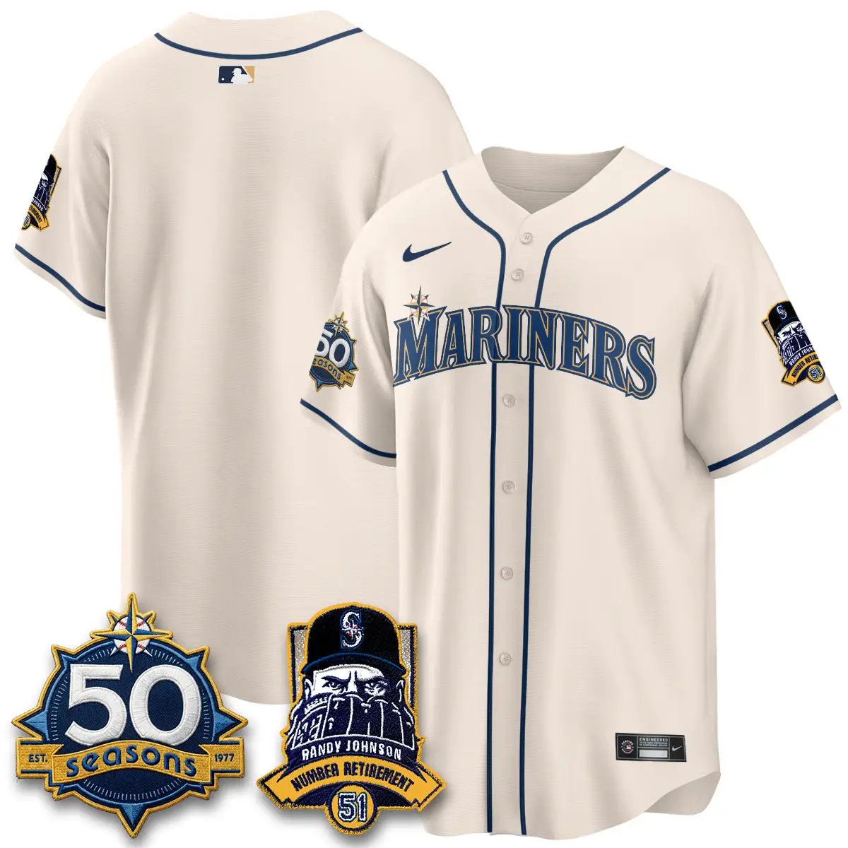 SEA Randy Johnson Vapor Limited Jersey V2- All Stitched by Seattle Mariners