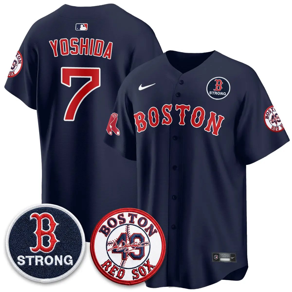 BOS Tim Wakefield Memorial Patch Vaper Premier Limited Jersey - All Stitched V2 by Boston Red Sox
