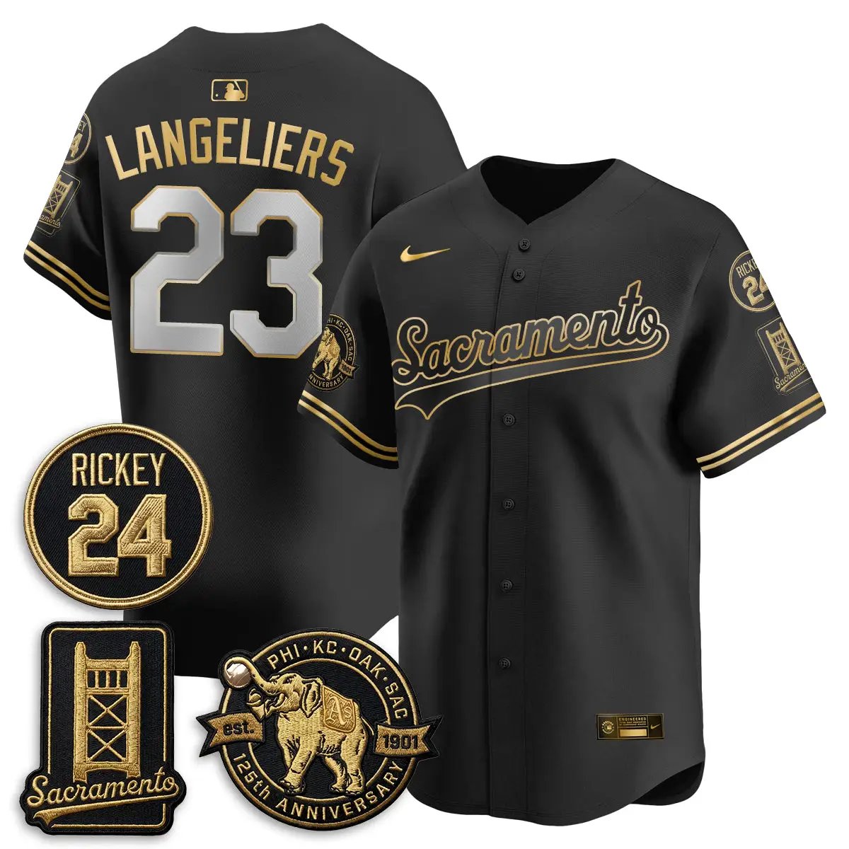 OAK 2026 Alternate Sacramento 125 Years Limited Vapor Gold Edition Jersey - All Stitched by Oakland Athletics