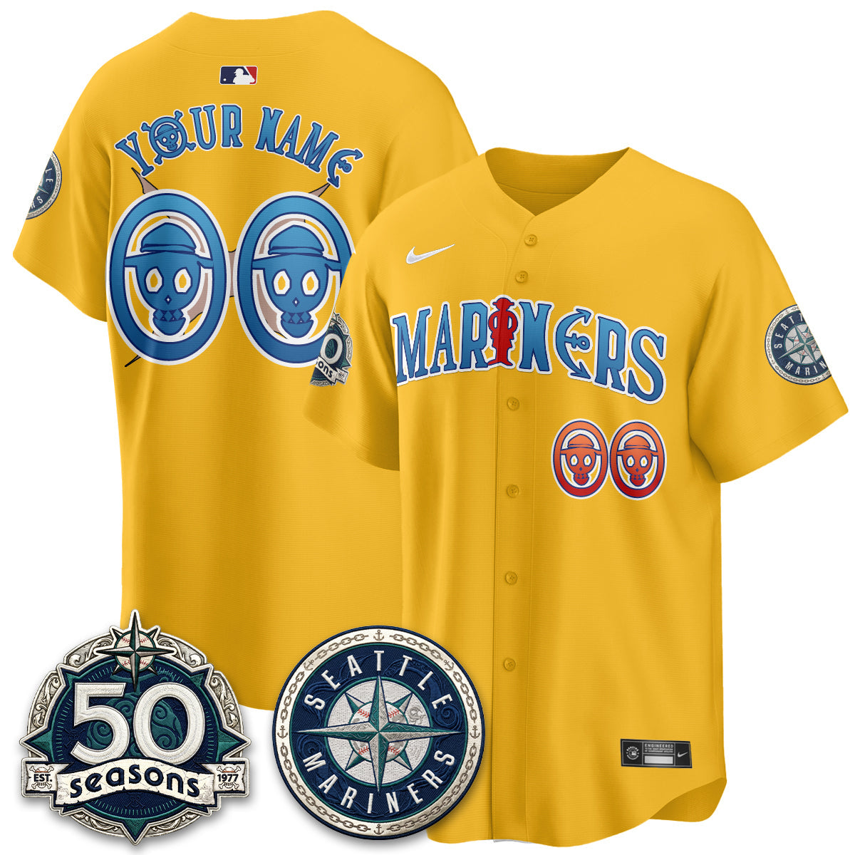 Seattle Mariners x Japanese Cartoon Vapor Limited Custom Jersey - Stitched by Seattle Mariners