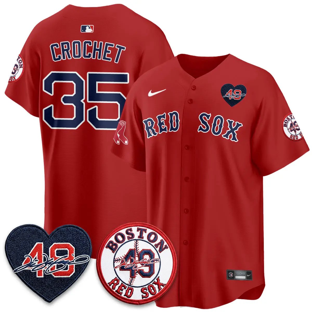 BOS Tim Wakefield Memorial Patch Vaper Premier Limited Jersey - All Stitched by Boston Red Sox
