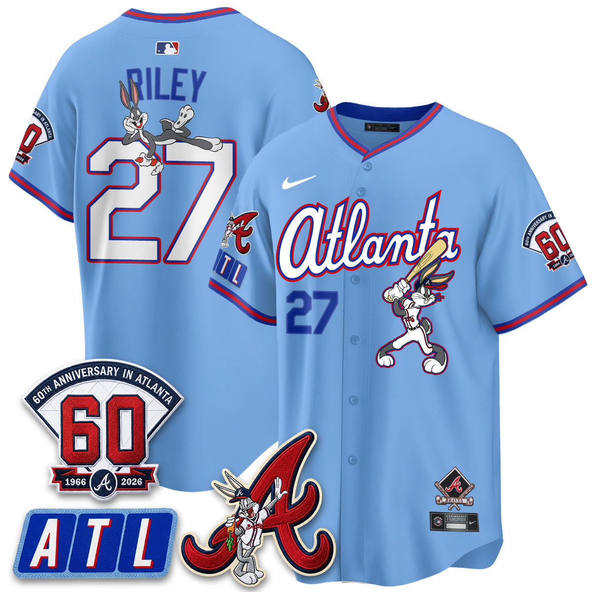 ATL x Bunny Vapor Premier Limited Jersey - Stitched by Atlanta Braves