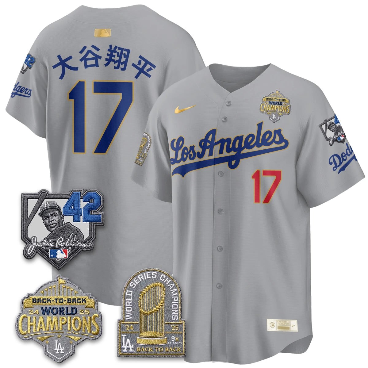 Los Angeles Dodgers 2026 New Era Gold Collection Vapor Limited Jersey - B2B Champs - All Stitched by Los Angeles Dodgers