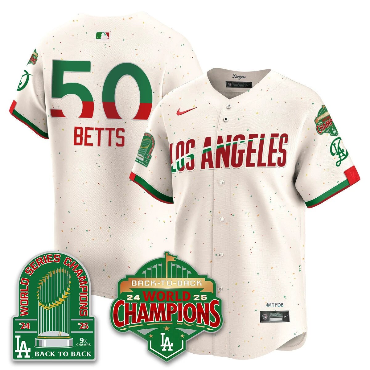 LAD Mexico Vapor Limited Jersey - 9x & B2B Champs - All Stitched by Los Angeles Dodgers
