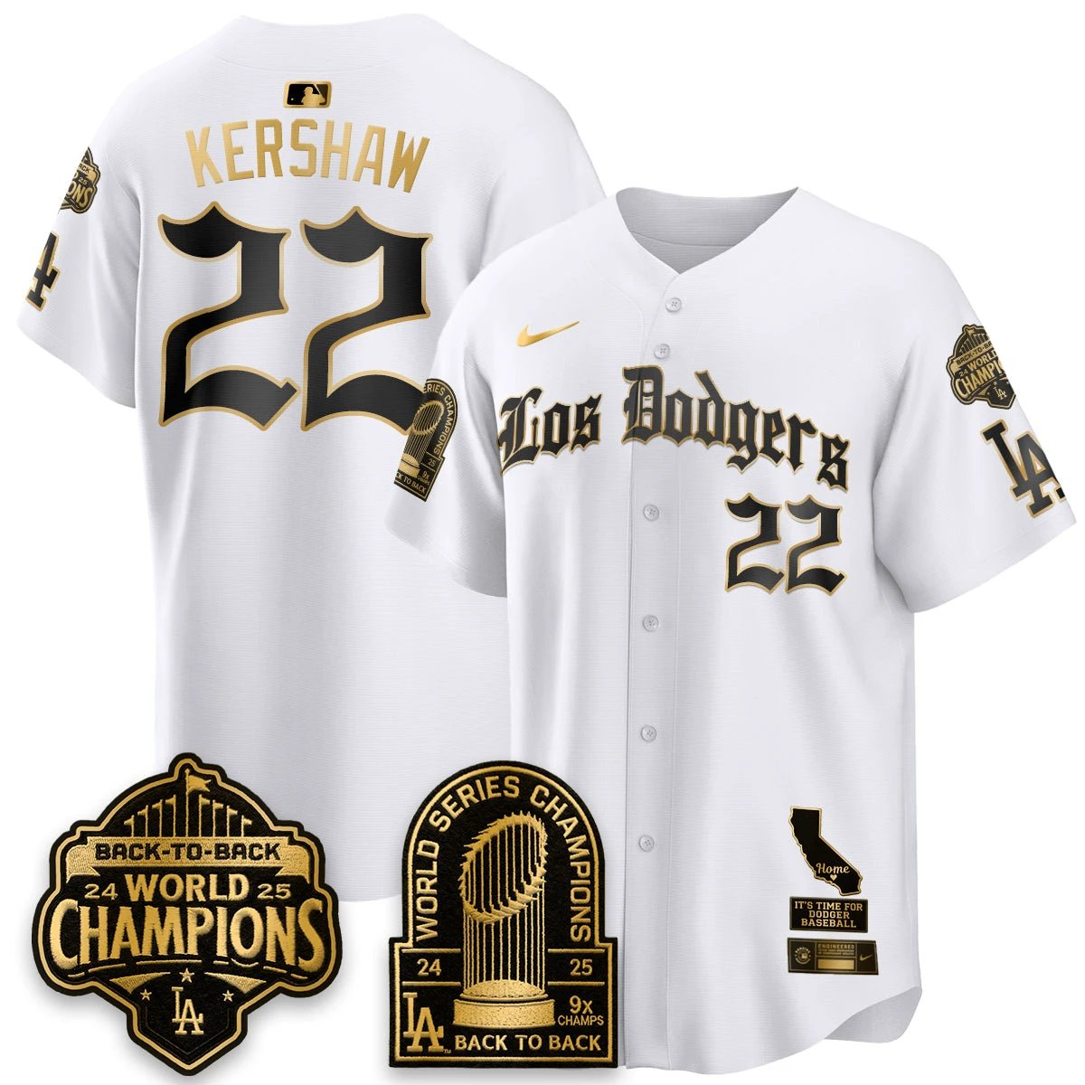 Los Angeles Dodgers World Series Champions Vapor Premier Limited Gothic Edition Jersey - All Stitched by Los Angeles Dodgers