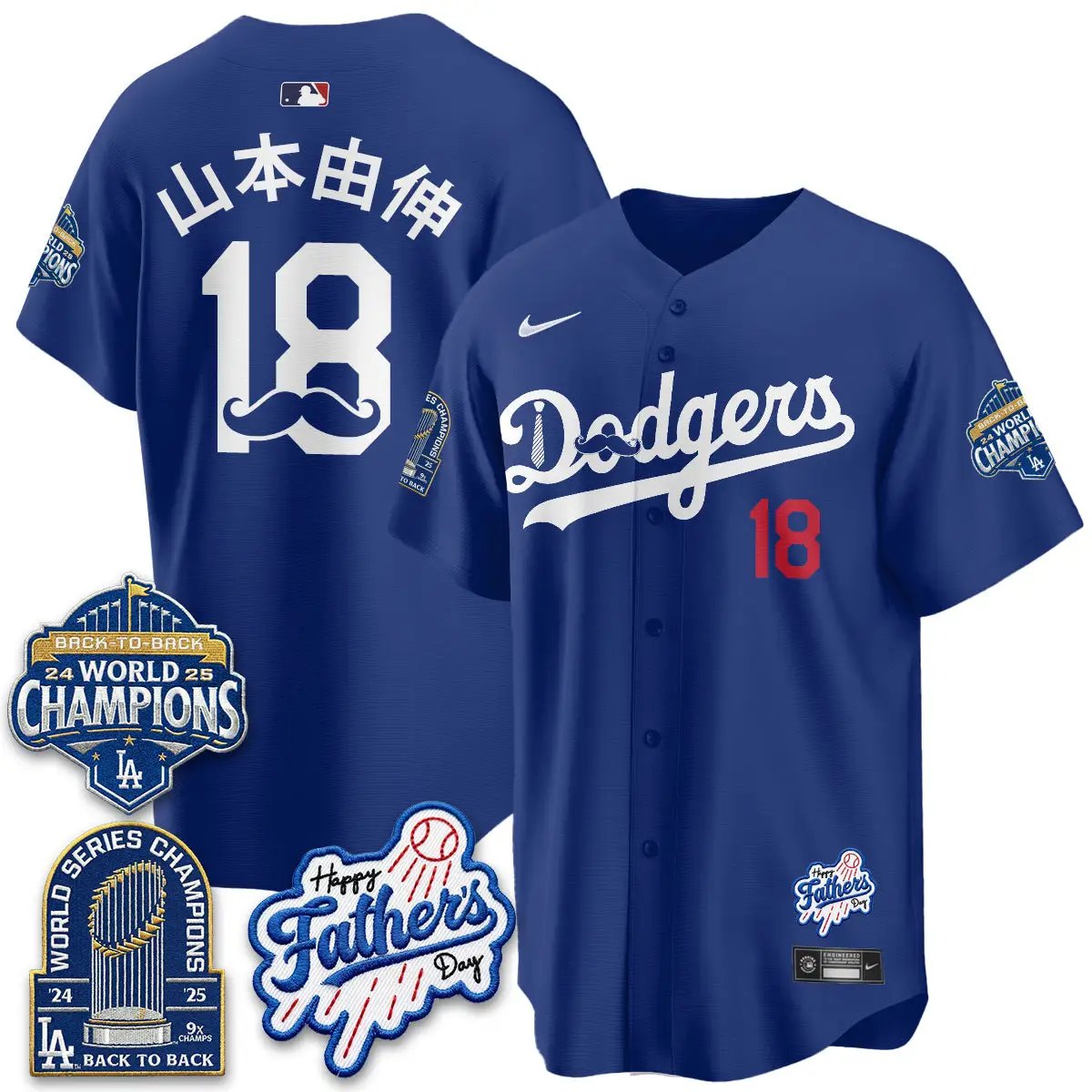 LAD Happy Father's Day 2026 Jersey - Stitched by Los Angeles Dodgers