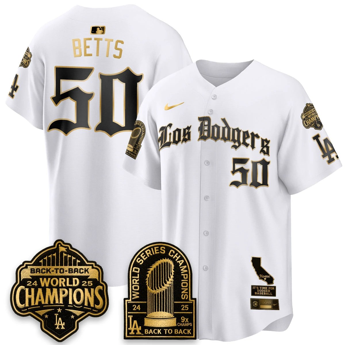 Los Angeles Dodgers World Series Champions Vapor Premier Limited Gothic Edition Jersey - All Stitched by Los Angeles Dodgers