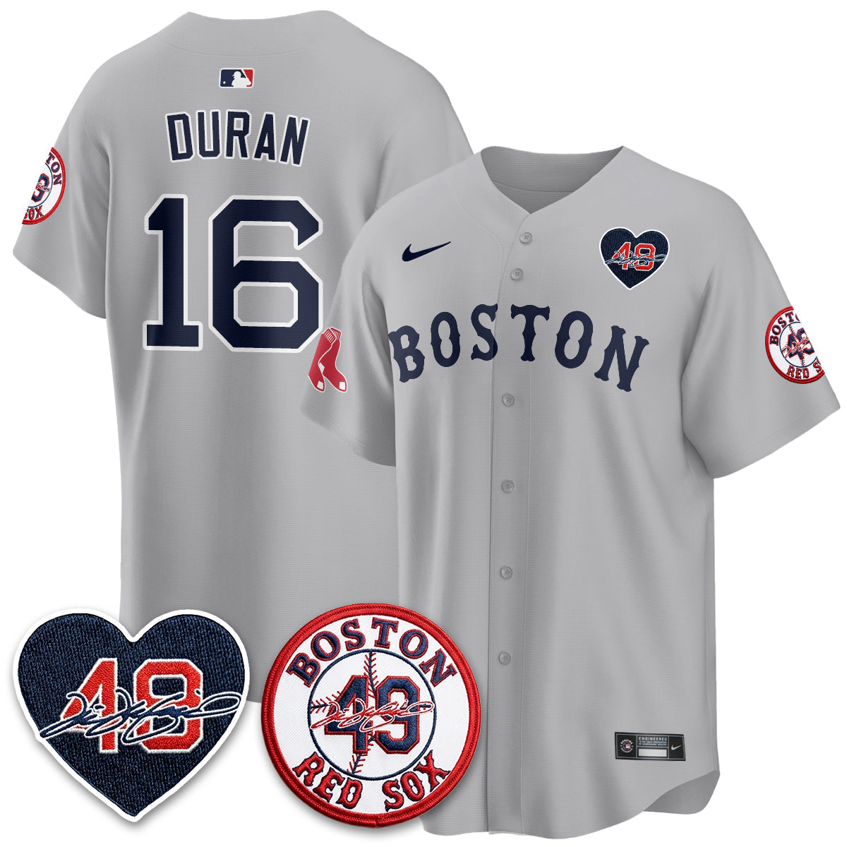 BOS Tim Wakefield Memorial Patch Vaper Premier Limited Jersey - All Stitched by Boston Red Sox