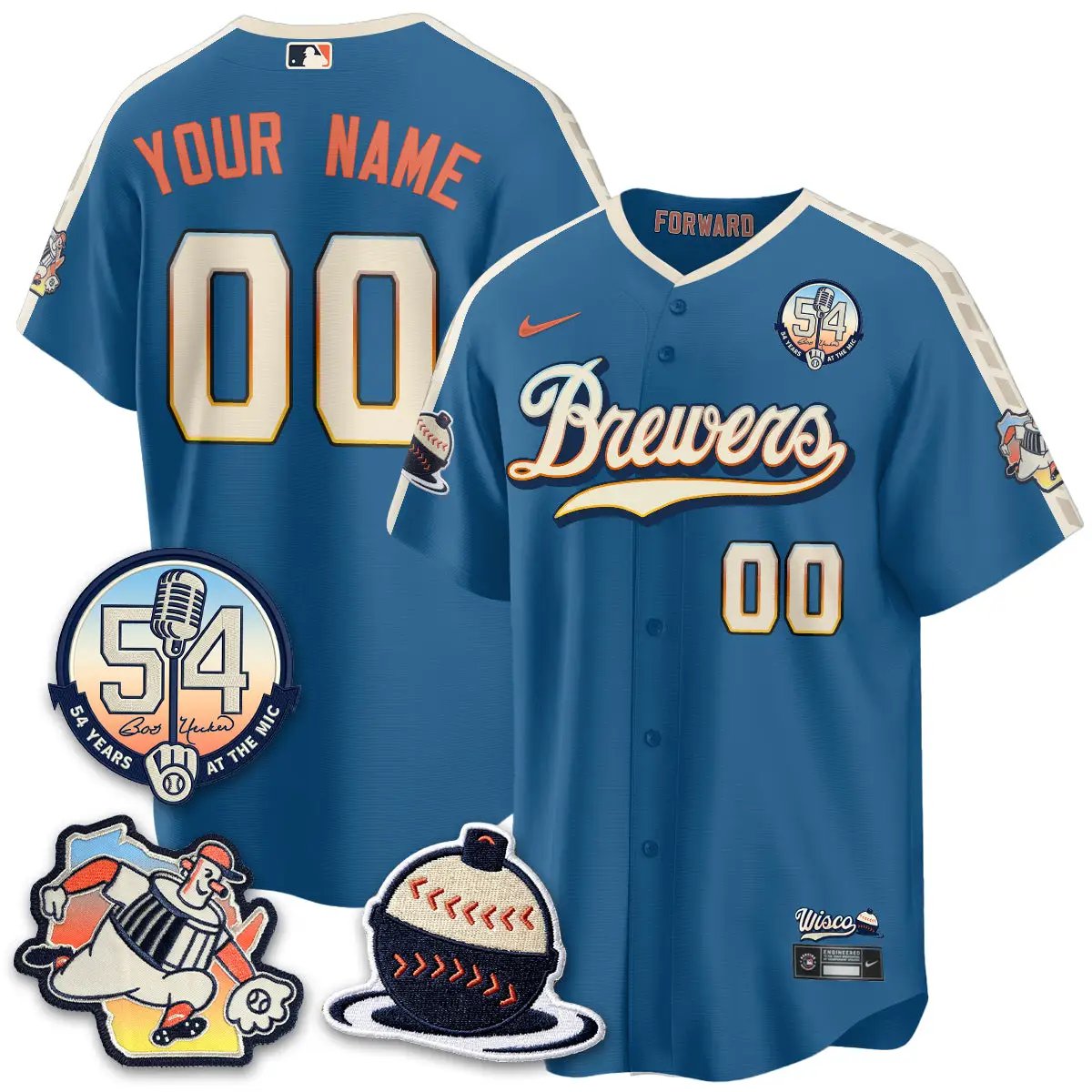 Milwaukee Brewers 2026 City Connect Bob Uecker Vapor Limited Custom Jersey - All Stitched V1 by Milwaukee Brewers