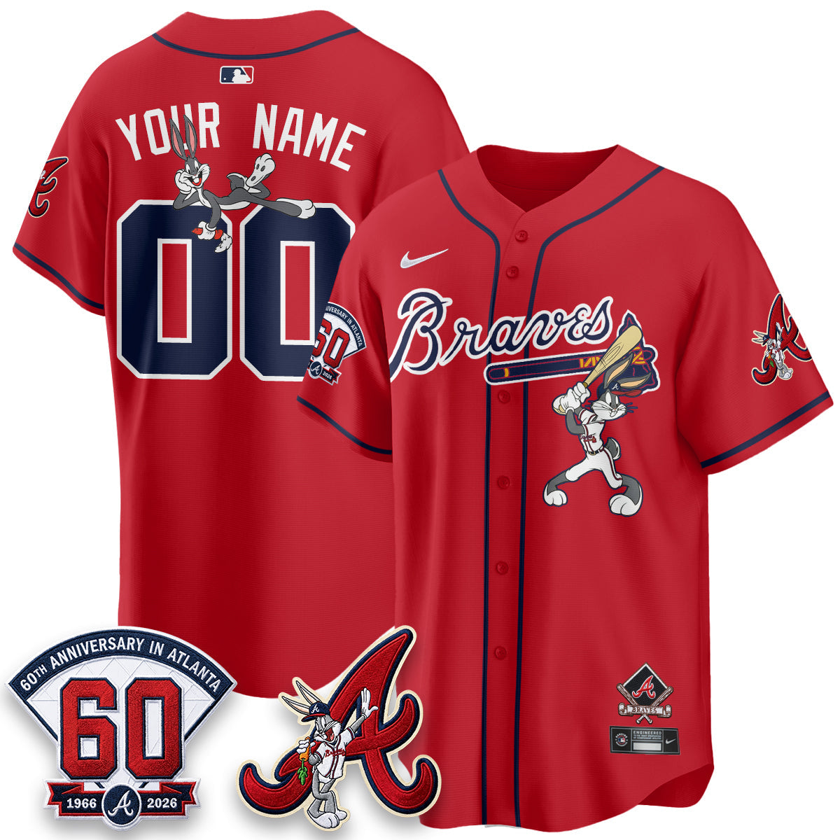ATL x Bunny Vapor Premier Limited Custom Jersey - Stitched by Atlanta Braves