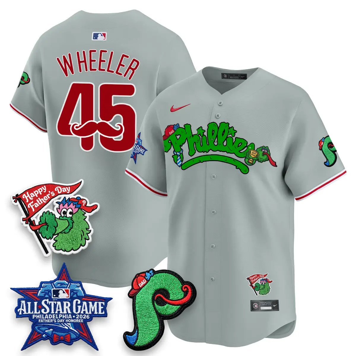 PHI Happy Father's Day Vapor Jersey - Stitched by Philadelphia Phillies