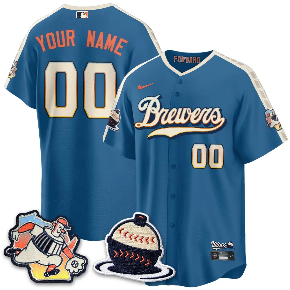 MIL 2026 Brewers City Connect Vapor Limited Custom Jersey - All Stitched by Milwaukee Brewers