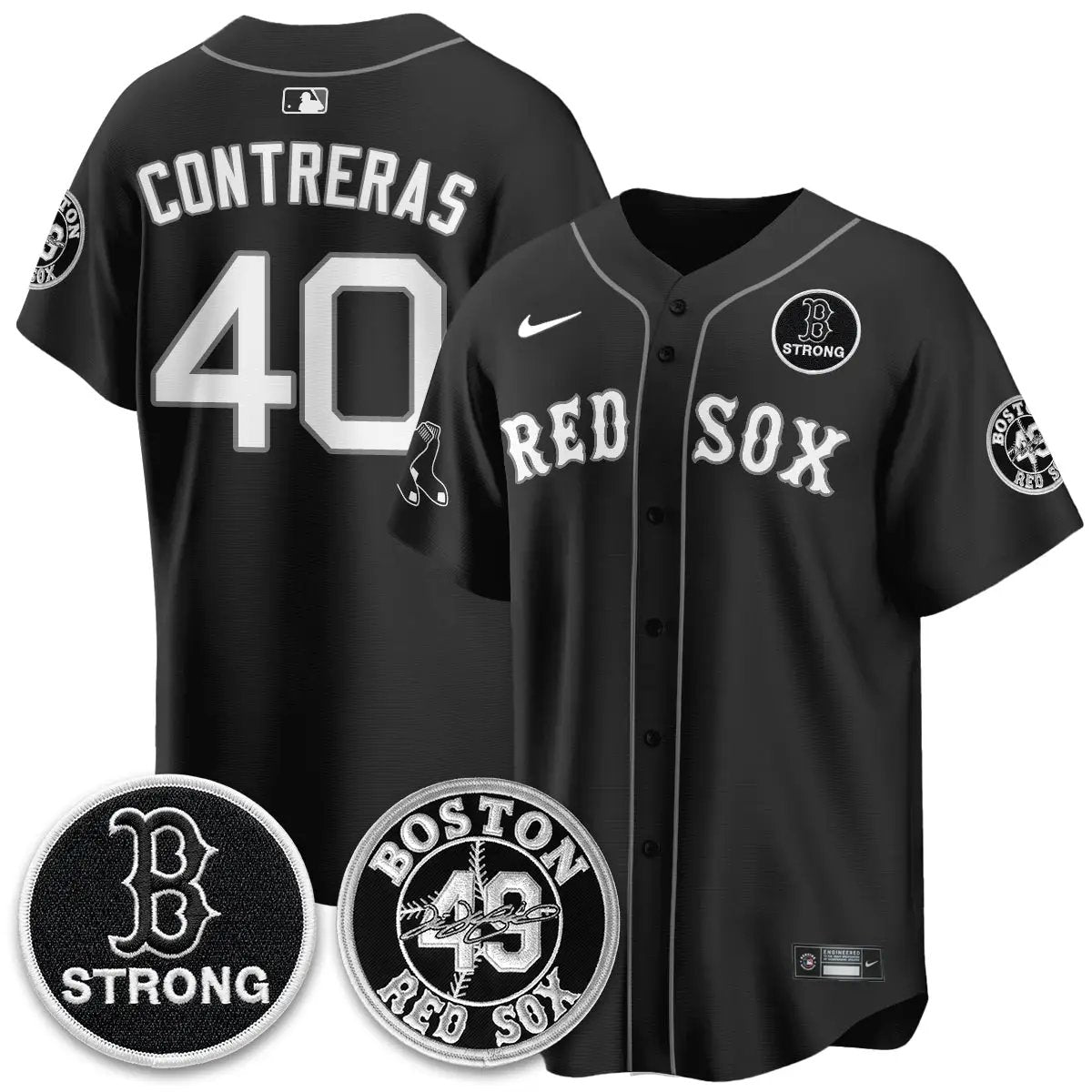 BOS Tim Wakefield Memorial Patch Vaper Premier Limited Jersey - All Stitched V2 by Boston Red Sox