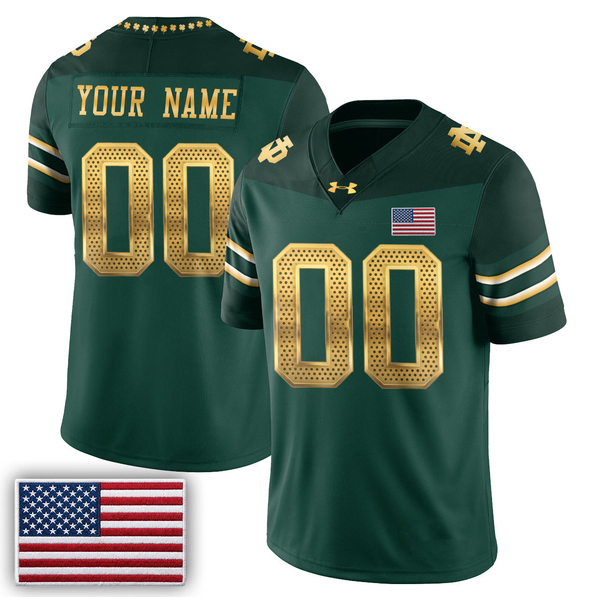 Notre Dame Fighting Irish 2026 Shamrock Series Football Vapor Custom Jersey - Stitched by Notre Dame Fighting Irish