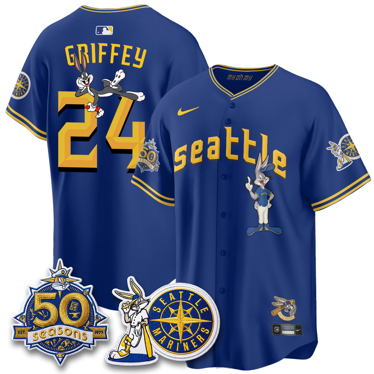 SEA x Bunny Vapor Premier Limited Jersey - Stitched by Seattle Mariners