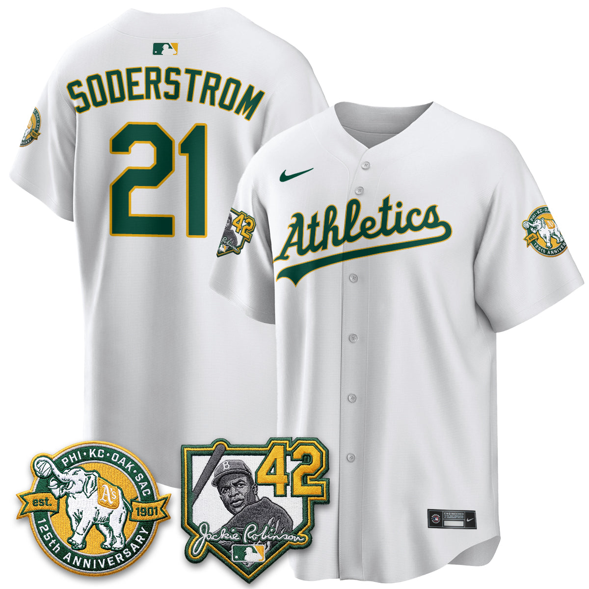 Oakland Athletics 2026 Jackie Robinson Day - Celebrating 125 Years Limited Vapor Jersey - All Stitched by Oakland Athletics