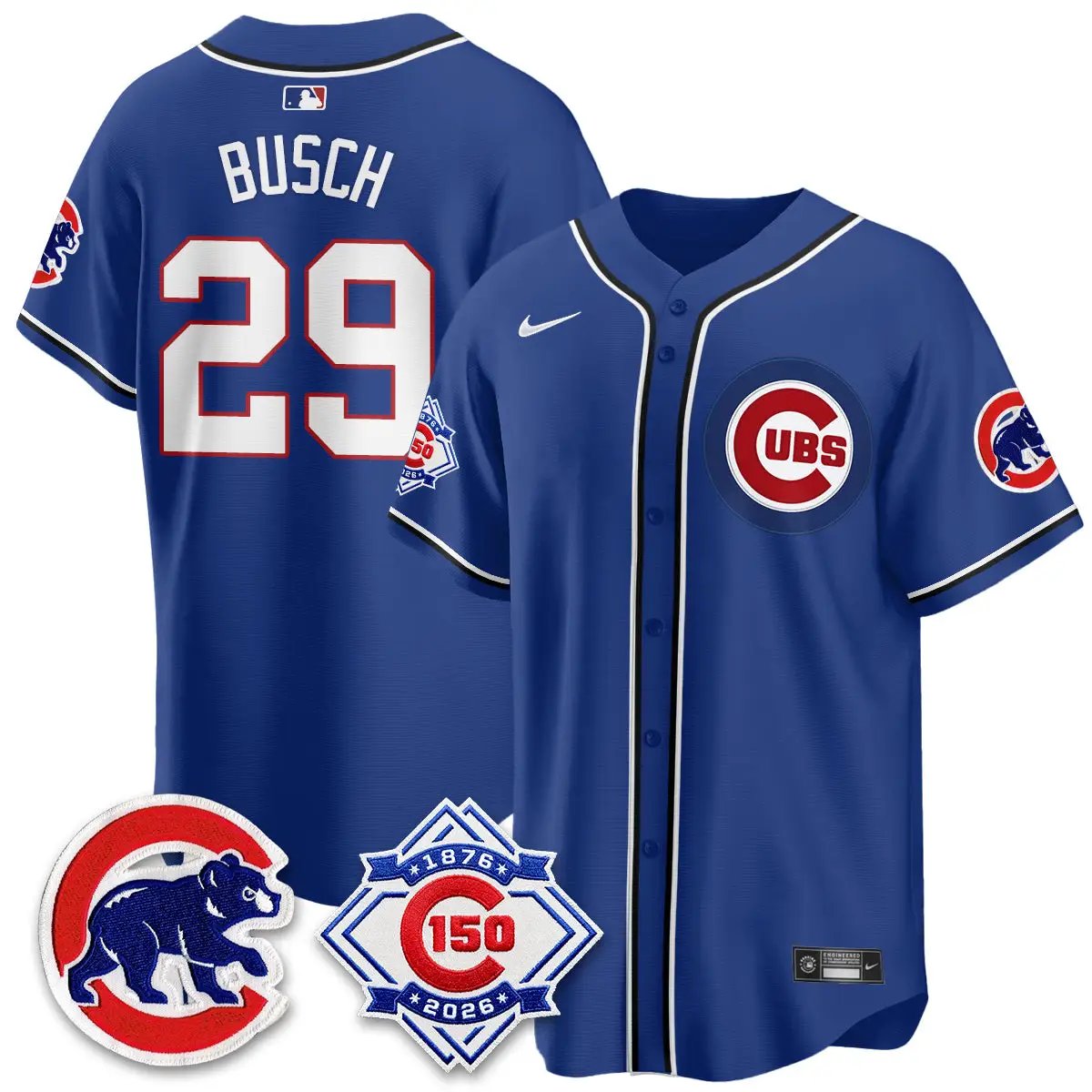 Chicago Cubs 150th Anniversary Black Out Style Vapor Premier Limited Jersey - All Stitched by Chicago Cubs