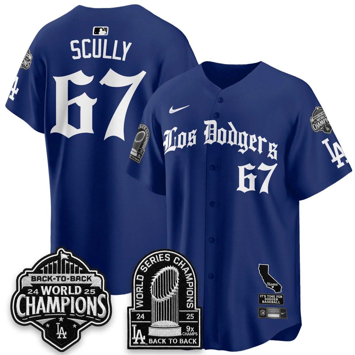 Los Angeles Dodgers World Series Champions Vapor Premier Limited Gothic Edition Jersey - All Stitched by Los Angeles Dodgers