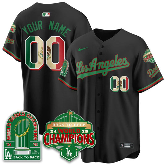 CUSTOM LAD Mexico Vapor Limited Jersey - 9x & B2B Champs - All Stitched by Los Angeles Dodgers