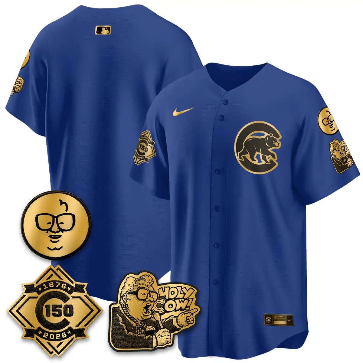 CHC 150th Anniversary Harry Caray Holy Cow Vapor Premier Limited Jersey - All Stitched V3 by Chicago Cubs