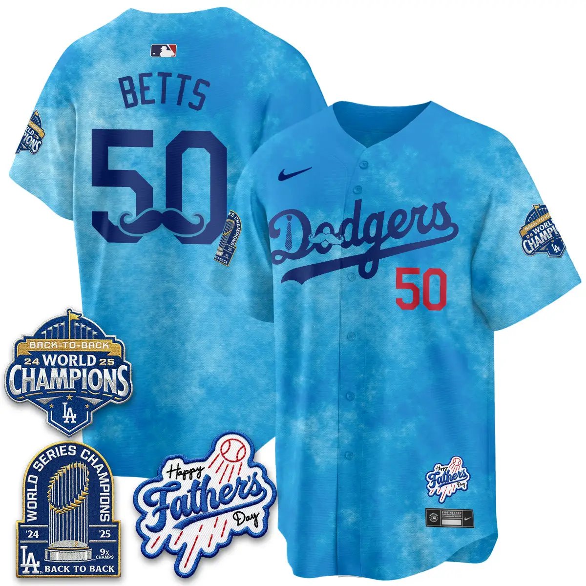 LAD Happy Father's Day 2026 Jersey - Stitched by Los Angeles Dodgers