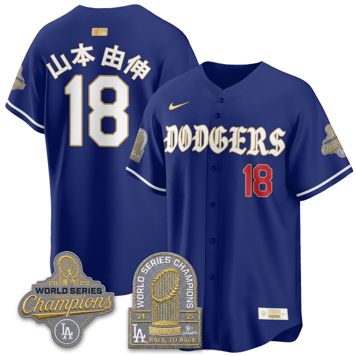 LAD Vapor Limited Jersey - Back to Back 9x Champs - All Stitched by Los Angeles Dodgers