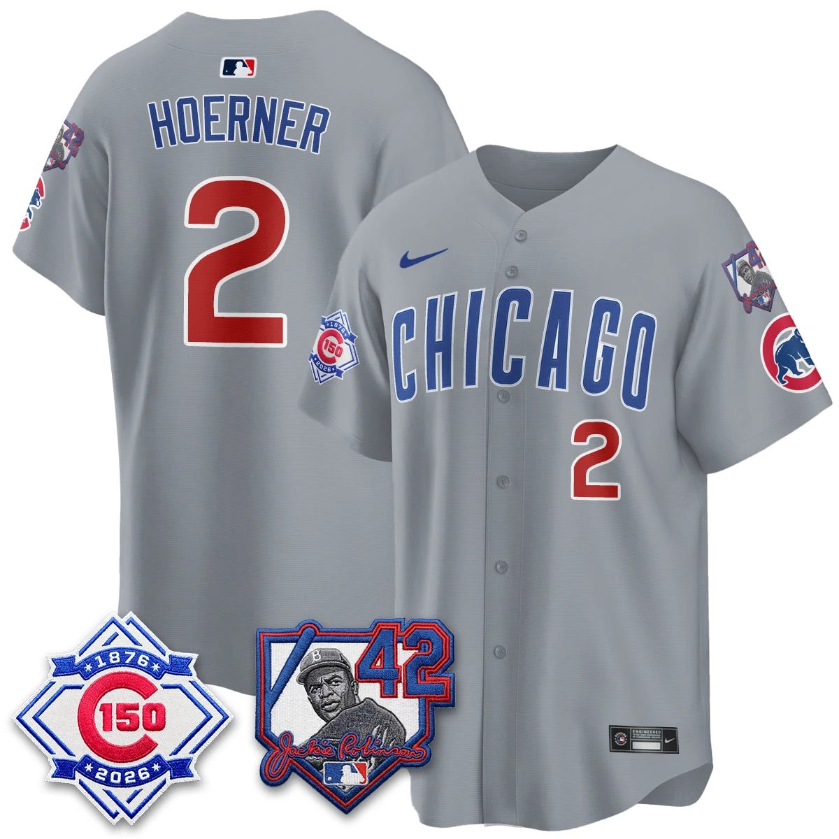 Chicago Cubs 150th Anniversary & Jackie Robinson Day Patch Vapor Premier Limited Jersey - All Stitched by Chicago Cubs
