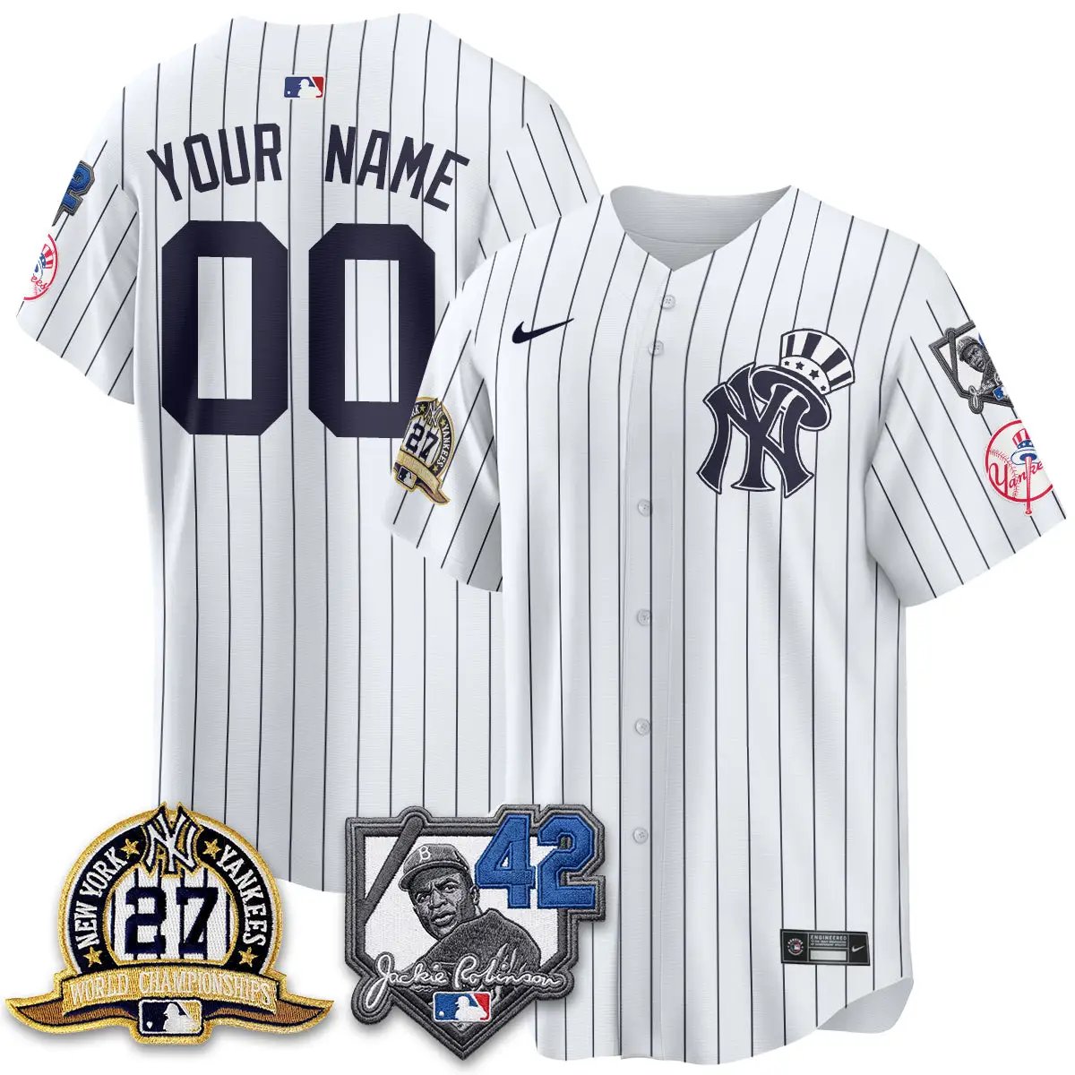 New York Yankees 2026 Jackie Robinson Day Vapor Limited Gold Edition Custom Jersey - All Stitched - V2 by New York Yankees