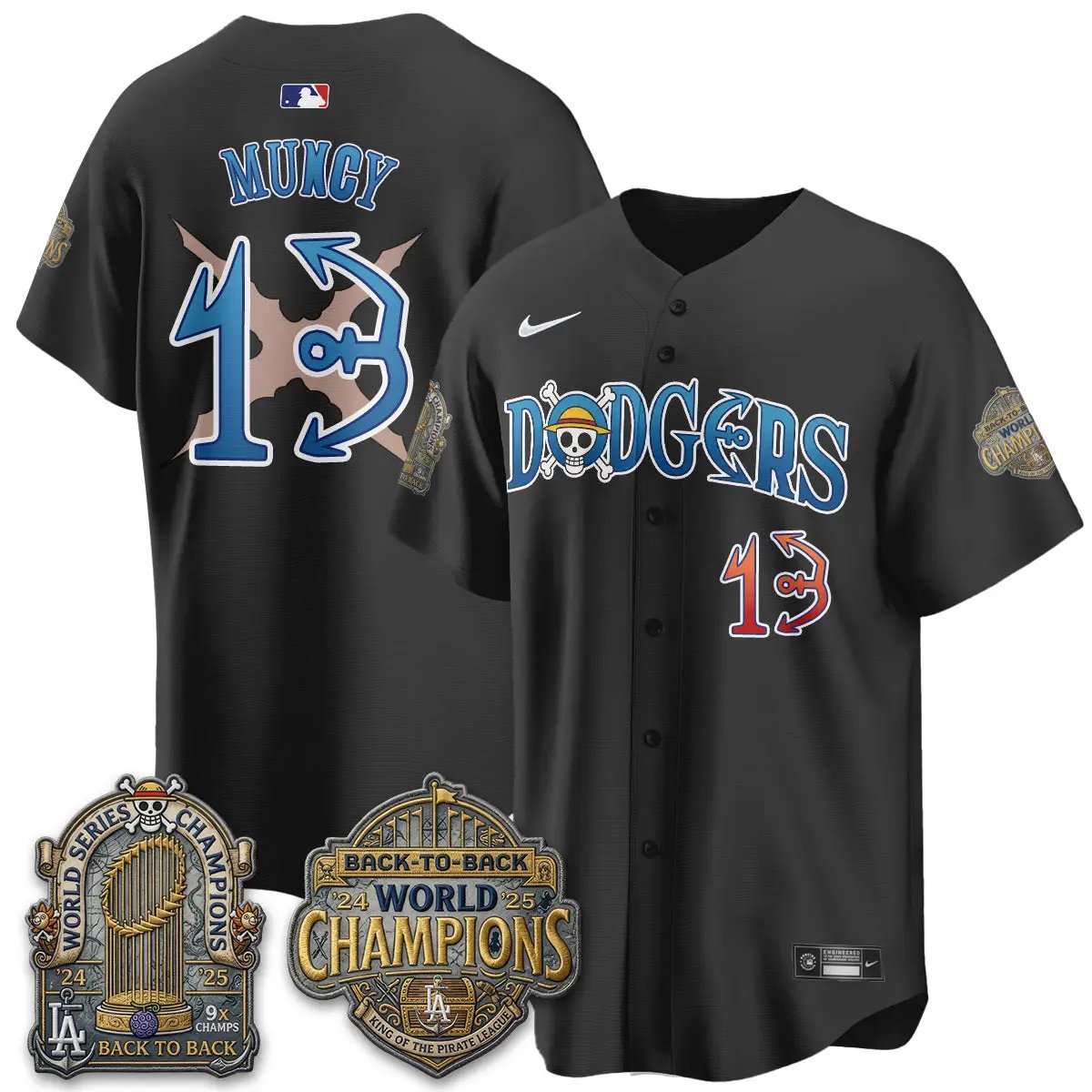LAD Japanese Cartoon Vapor Limited Jersey - Stitched by Los Angeles Dodgers