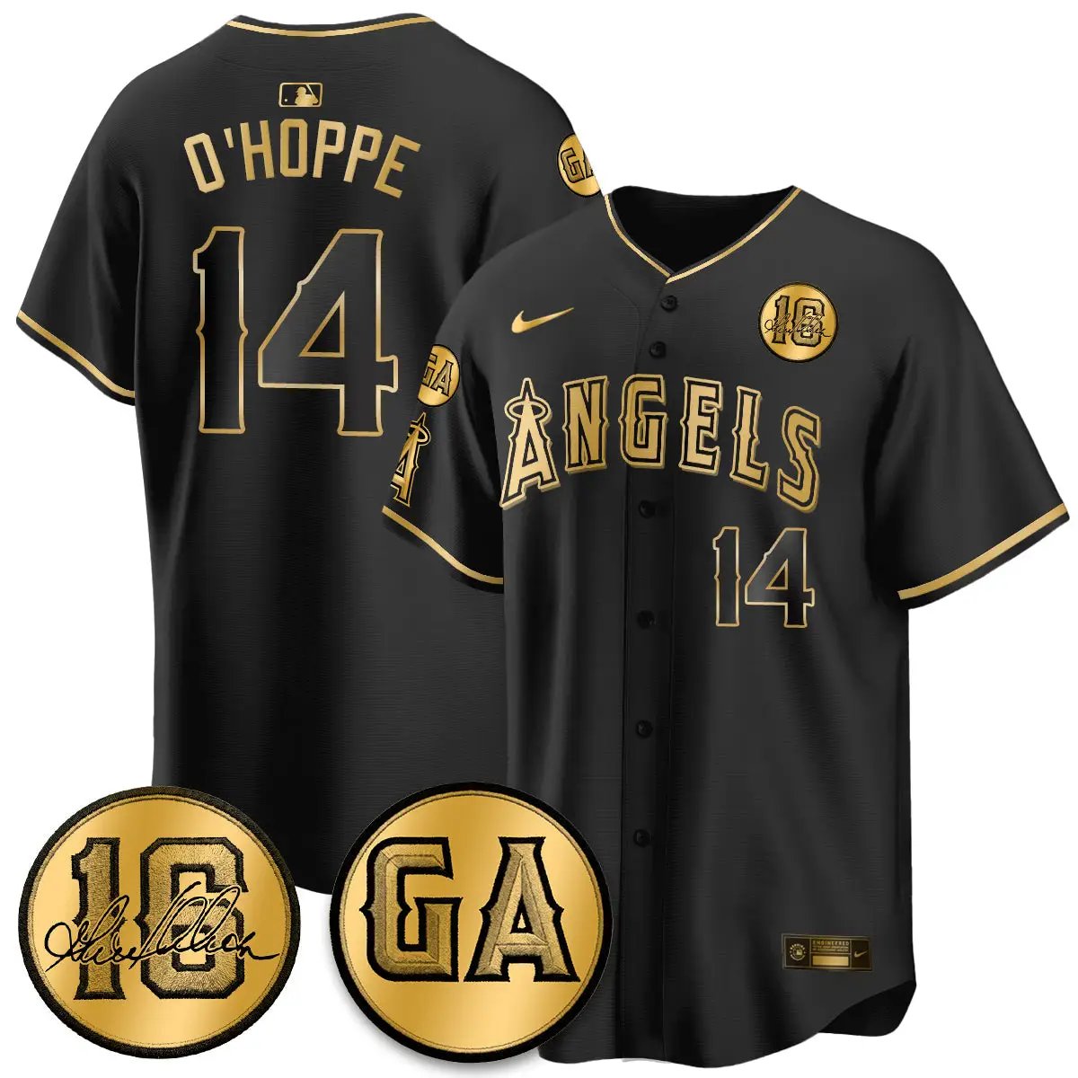 LAA Garret Anderson Tribute Patch Vapor Jersey - All Stitched V2 by Los Angeles Angels