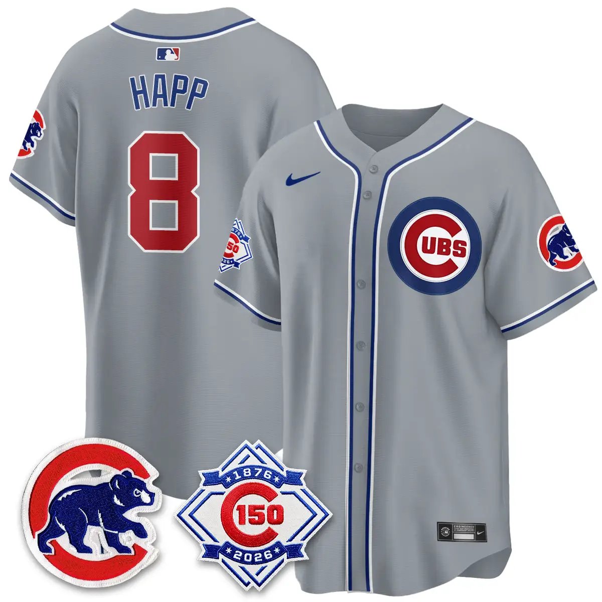 Chicago Cubs 150th Anniversary Black Out Style Vapor Premier Limited Jersey - All Stitched by Chicago Cubs