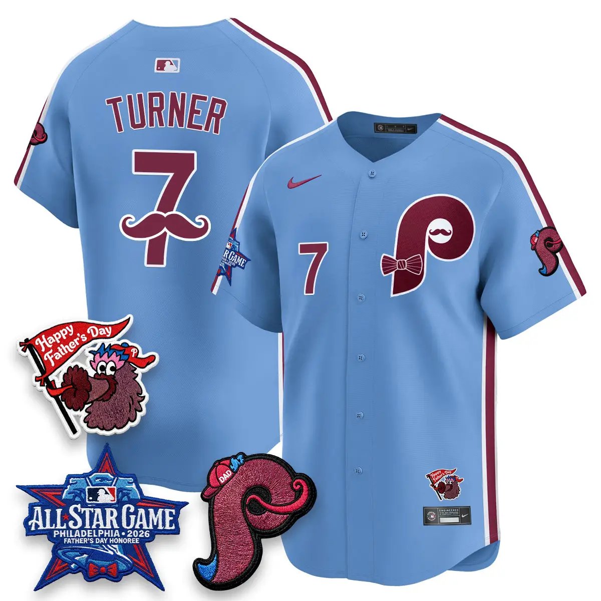 PHI Happy Father's Day Vapor Jersey - Stitched by Philadelphia Phillies