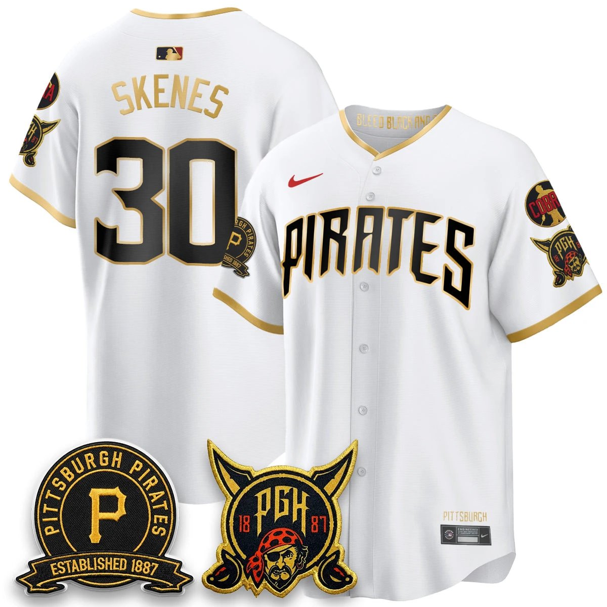 Pittsburgh Pirates Vapor Limited Jersey - Cobra & Est 1887 Patch - All Stitched by Pittsburgh Pirates