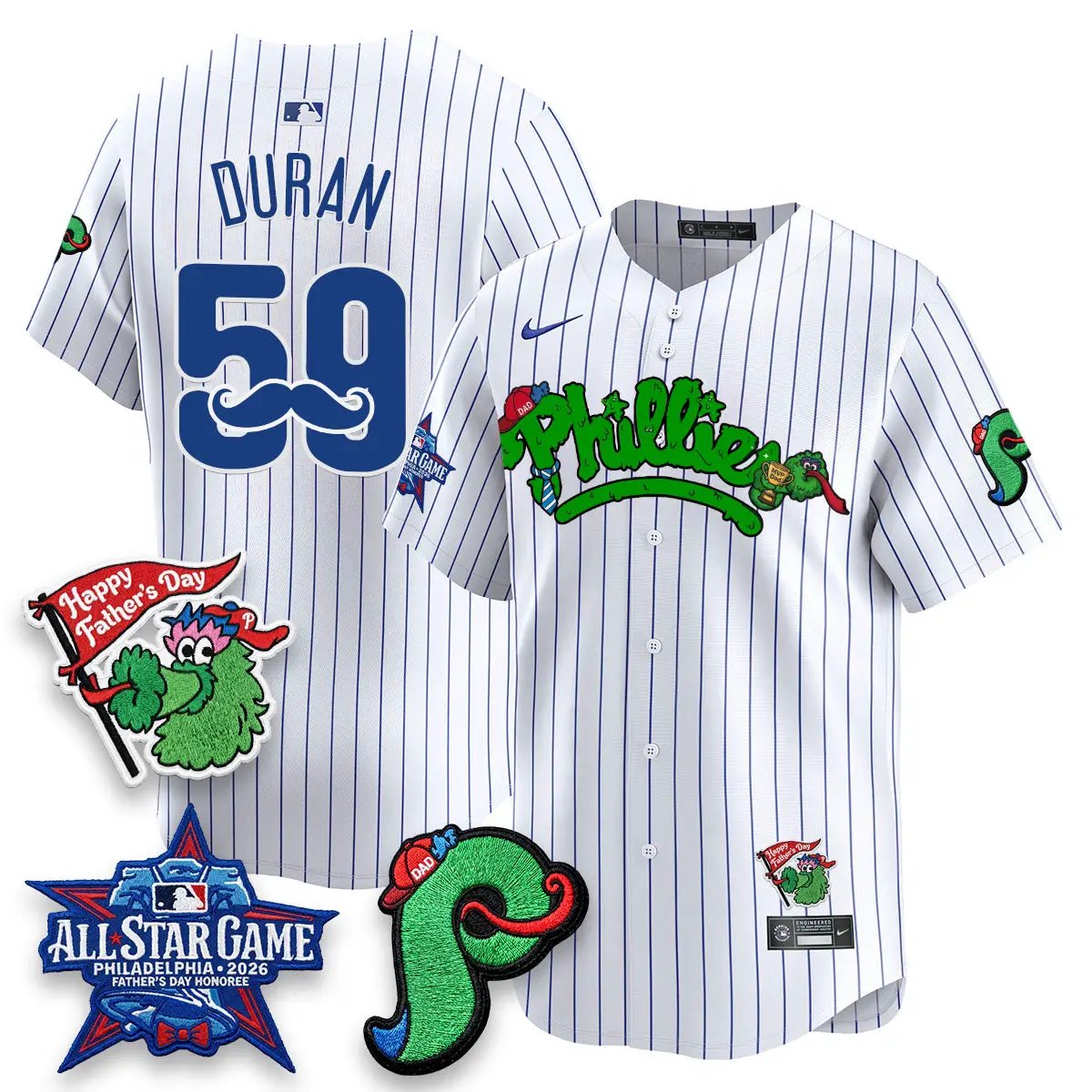 PHI Happy Father's Day Vapor Jersey - Stitched by Philadelphia Phillies